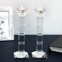 Additional picture of Crystal Candlesticks Square Design 10.2"