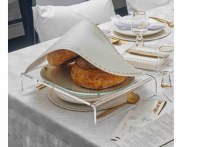 Additional picture of Faux Leather Challah Cover Marquesa Design White Gold 17.5" x 23"