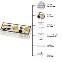 Additional picture of Lucite Raised Simanim Tray and Honey Bowl Silver Accent Set of 4 Place Settings