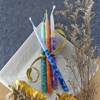 Additional picture of Chanukah Candles Premium Hand Decorated