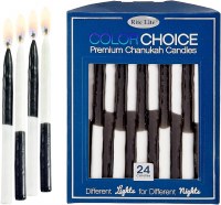 Additional picture of Frosted Chanukah Candles Black White 24 Count Box