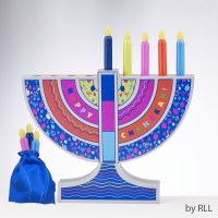 Additional picture of My Play Wood Menorah Child Play Set With Removable Wood Candles