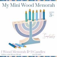 Additional picture of My Mini Wood Menorah Toy Pastel