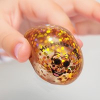 Additional picture of Squish Matzah Ball Metallic Glitter Toy 3"