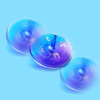 Additional picture of Plastic Dreidel Lava Design Blue Purple 2.75"