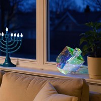 Additional picture of Chanukah Light Up Dreidel Decoration Battery Operated