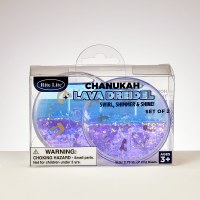 Additional picture of Lava Dreidel Gold Glitter Accent Blue Purple 2 Pack