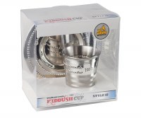 Additional picture of Stainless Steel Kiddush Cup with Tray Dotted Design