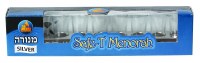 Additional picture of Oil Menorah Strip with Glass Cups Silver