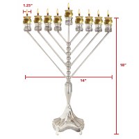 Additional picture of Rambam Style Silverplated Oil Menorah - Chabad Style