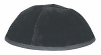 Additional picture of Black Velvet Kippah 4 Part with Rim Size 3 Pack of 10