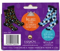 Additional picture of Chanukah Crew Socks Holiday Theme Design 2 Pack Adult Size 6.5-9