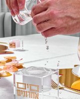 Additional picture of Lucite Mayim Achronim 2 Piece Set Suspended Design Gold