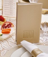 Additional picture of Faux Leather Rosh Hashana Booklet Hebrew Gold 5" x 8"