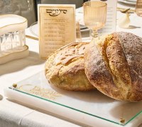 Additional picture of Resin Challah Board with Knife Slot Glass Top Gold 11" x 16"