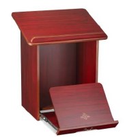 Additional picture of Wooden Tabletop Shtender with Bottom Pullout Shtender Mahogany 21" H