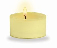 Additional picture of Olive Oil Tea Light Candles in Clear Cups 6 Hour Burntime 40 Pack