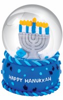 Additional picture of Mini Chanukah Snow Globe Blue Assorted Designs Single Piece