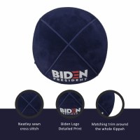 Additional picture of Yarmulke Biden President Logo Suede Navy Large Size