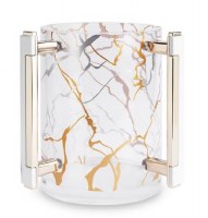 Additional picture of Lucite Wash Cup Gold Silver Cracked Lines Design 5"