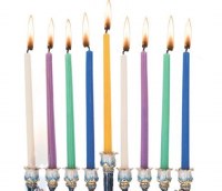 Additional picture of Chanukah Candles Tall Colorful 44 Count Box
