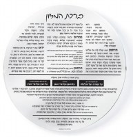 Additional picture of Lucite Round Bencher Holder Clear Base Includes Set Of 8 White Lucite Birchas Hamazon Cards Ashkenaz 7.5"