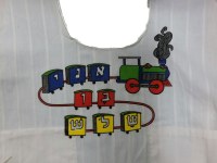 Additional picture of Cotton Tzitzis Silk Screened Train on Tracks Design Size 3