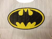 Additional picture of Cotton Tzitzis with Silk Screened Black and Yellow Oval Super Hero Design Size 2