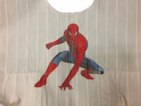 Additional picture of Cotton Tzitzis with Silk Screened Red Super Hero Design Size 2