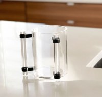 Additional picture of Lucite Wash Cup Elegant Handles Black Accent 5"