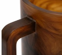 Additional picture of Resin Round Wash Cup Mist Design Espresso