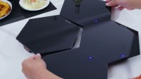 Additional picture of SHABBOS-HOT® Modular Expandable Glass Warming Tray 4 Piece Black
