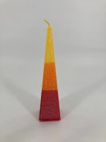 Additional picture of Wax Havdallah Candle Pyramid Shape Multicolor 9.5"