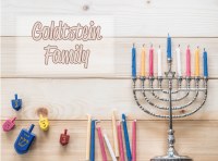 Additional picture of Personalized Glass Chanukah Menorah Tray Wood Style Holiday Traditions Design 15" x 11"