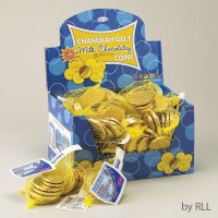 Additional picture of Chanukah Gelt Milk Chocolate Coins 24 Bags in Display Box