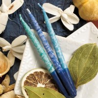 Additional picture of Chanukah Candles Premium Frosted Shades of Blue