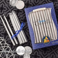 Additional picture of Metallic Silver Chanukah Candles