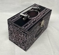Additional picture of Esrog Box Silver Colored Floral Design with Handle
