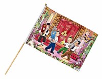 Additional picture of Simchas Torah Flag Boys Dancing with the Torah Scene 24 Pack