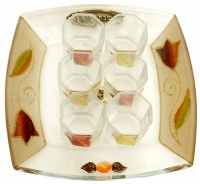 Additional picture of Liquor Set with 6 Glasses And Tray Tulip Colorful