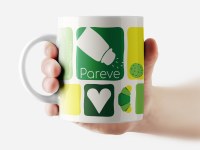 Additional picture of Jewish Mug Pareve Geometric Pareve Design 11oz