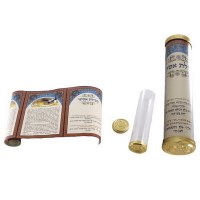 Additional picture of Childrens' Megillas Esther Scroll with Decorative Holder 7"