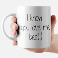 Additional picture of Mom Mug with Matching Coaster Mom's Mug A Gift From Your Favorite Child. I Know You Love Me Best:) 11oz