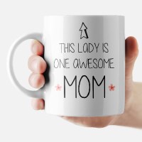 Additional picture of Mom Mug with Matching Coaster This Lady is One Awesome Mom 11oz