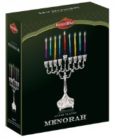 Additional picture of Silver Plated Candle Menorah 8"H