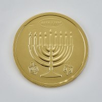 Additional picture of Belgian Milk Chocolate Chanukah Gelt Medallion