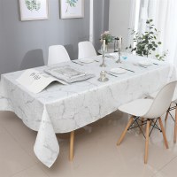 Additional picture of Jacquard Tablecloth Marbled White and Silver Pattern 70" x 120"