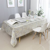 Additional picture of Jacquard Tablecloth Silver Beige Gold Blend Pattern 54" x 72"