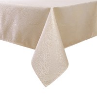 Additional picture of Jacquard Tablecloth Gold Ripple Pattern 70" x 220"