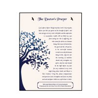 Additional picture of Personalized Doctor's Prayer Tefillas HaRofea Wood Plaque English Tree of Life Design 11" x 14"